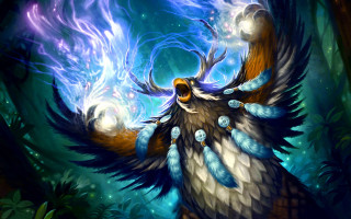 Blue bird sky stars bubbles - hearthstone free wallpaper