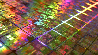 Colorful microchips bright light raytraced - this image free wallpaper