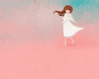 Girl white dress walking rain - amy sol free wallpaper for desktop