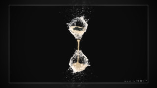 Black white liquid pouring bottle - octane rendering free wallpaper