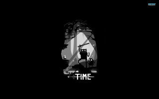 Cat sword time machine black - black background free wallpaper for desktop