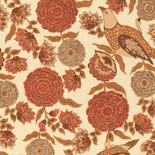 Bird flower pattern red brown - free autumn wallpaper for tablet