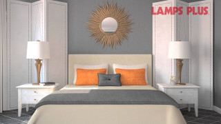 Bedroom bed nightstand mirror lamp - a lamp free wallpaper