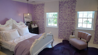 Purple bedroom white bed comforter - a purple wall free wallpaper for desktop