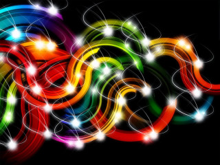 Colorful abstract background lights swirls - a black background photo free wallpaper