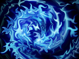 Blue swirl black background center - plasma free wallpaper