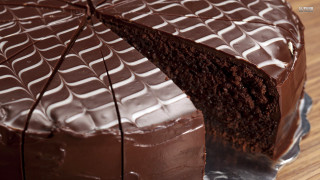 Chocolate cake slice cut plate - a chocolate cake free wallpaper