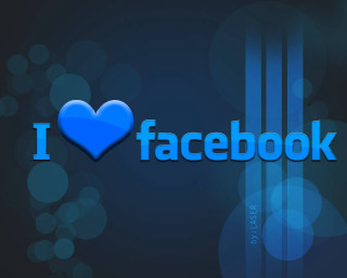Blue heart i love facebook 2 - a blue heart free wallpaper