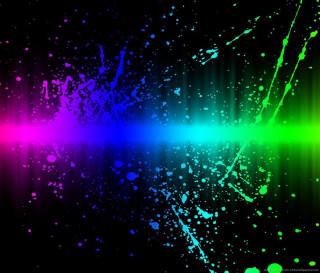 Colorful background paint splatters rainbow - neon color free wallpaper