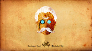 Paper mask mustache blue eyes - a brown border free wallpaper