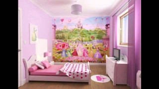 Pink bed princess mural pink - fantasy style free wallpaper