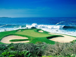 Golf course beach waves crashing 3 - a golf course free wallpaper