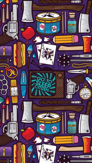 Pattern items purple background clock - a cup free wallpaper for mobile