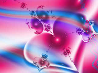 Heart bubbles abstract digital art - digital artwork free wallpaper