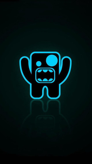 Neon blue black wallpaper cartoon - shock art free wallpaper