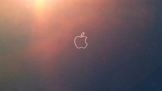 Apple logo blurry sun sky - anamorphic free wallpaper for desktop