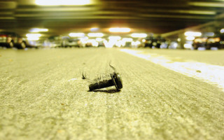 Broken bottle parking garage night - drew tucker free wallpaper