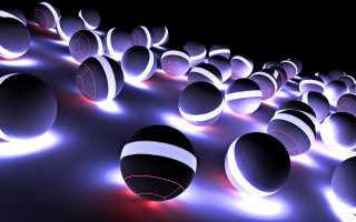 Balls lights row black background - a group of balls free wallpaper