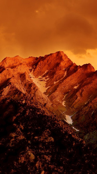 Mountain snow peak cloudy sky - free mountains wallpaper for mobile