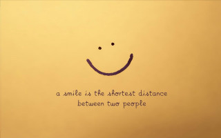 Smile shortest distance yellow background 3 - free love wallpaper