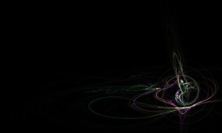 Black background light swirl center - volumetric free wallpaper