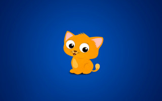 Cartoon cat blue background smile - a cartoon cat free wallpaper