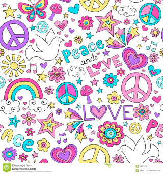 Peace love pattern flowers colorful - a peace free wallpaper for tablet