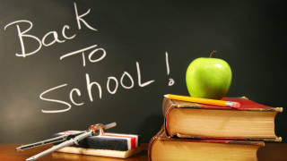 Chalkboard green apple books pencil - a chalkboard free wallpaper