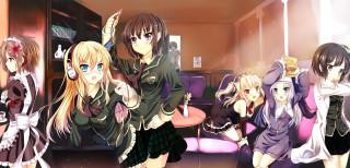 Anime girls room pointing camera - the other girl free wallpaper