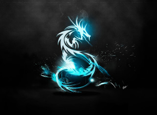 Blue black dragon black background 9 - dragon free wallpaper for desktop