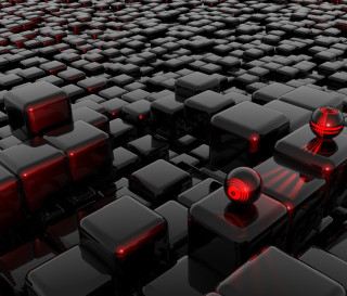 Black red cubes red lights 3 - a large group free wallpaper