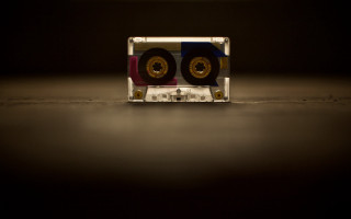 Cassette wheels dark floor black - analog free wallpaper