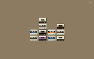 Old school tapes pyramid brown - retro free wallpaper