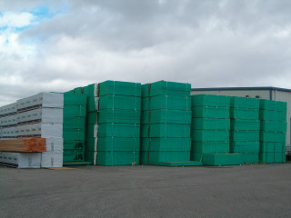 Green barrels stack building cloudy - mesh wire free wallpaper
