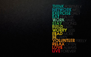 Black background colorful think word 3 - live free wallpaper