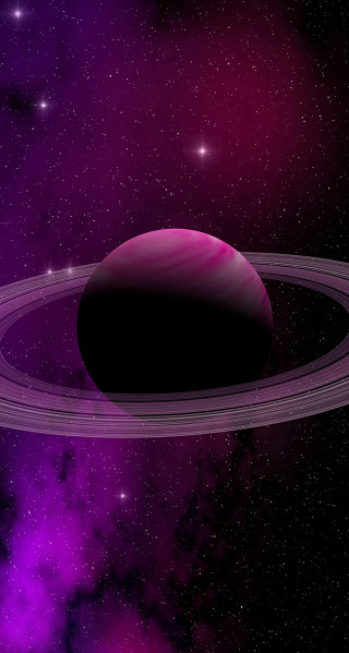 Purple black object space stars - object in the middle free wallpaper for mobile