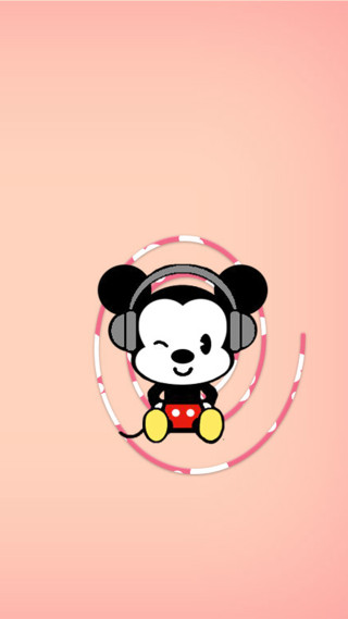 Cartoon character headphones circle pink - headphone free wallpaper for mobile