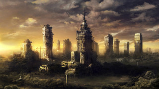 Afrofuturism cityscape sunset bridge castle - afrofuturism free wallpaper for desktop
