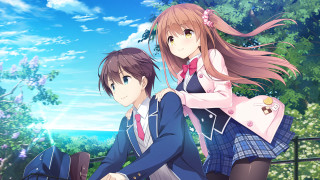 Anime characters bench park trees - a bench in a park free wallpaper