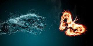 Fire water hand fire water - vfx free wallpaper