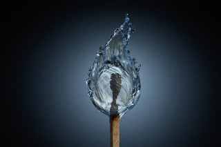 Wooden stick water drop person - surreal free wallpaper