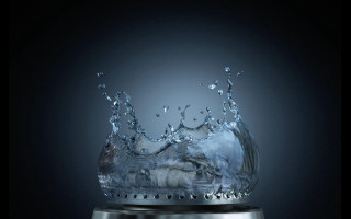 Water crown tabletop black background - a table top free wallpaper