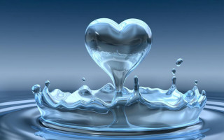 Heart shaped water drop crown - water drop free wallpaper