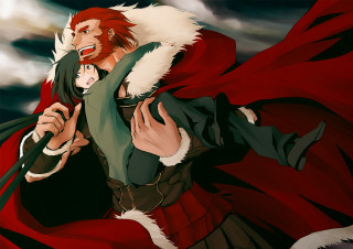 Man red hair beard sword - a red cape free wallpaper