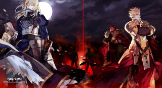 Anime characters full moon clouds 2 - ufotable free wallpaper
