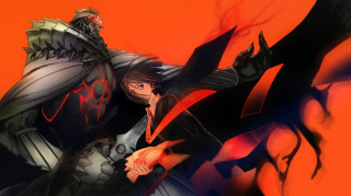 Man black suit red suit - his hand and a demon free wallpaper for desktop