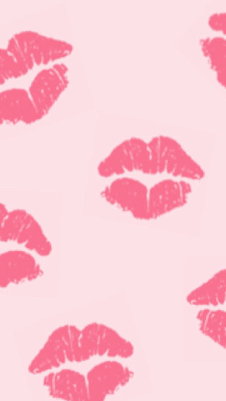 Pink background lipstick kisses pattern - a pattern free wallpaper for mobile