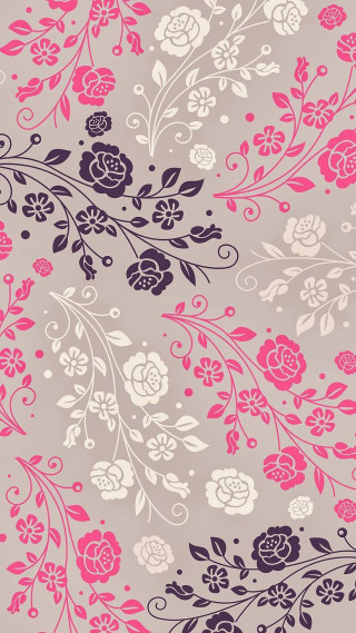 Pink blue flowered wallpaper white - free abstract wallpaper