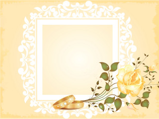 Wedding card gold rings rose - text free wallpaper for desktop