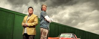 Two men red car cloudy - bertram brooker free wallpaper